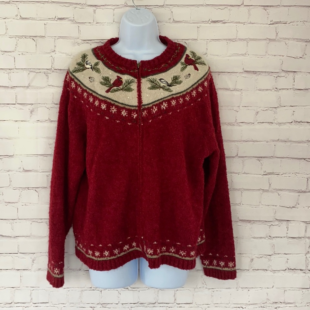 Croft & Barrow wool silk burgundy sweater size XL